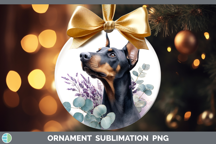 Doberman Pinscher Dogs 01 Lavender and Eucalyptus Ornament S