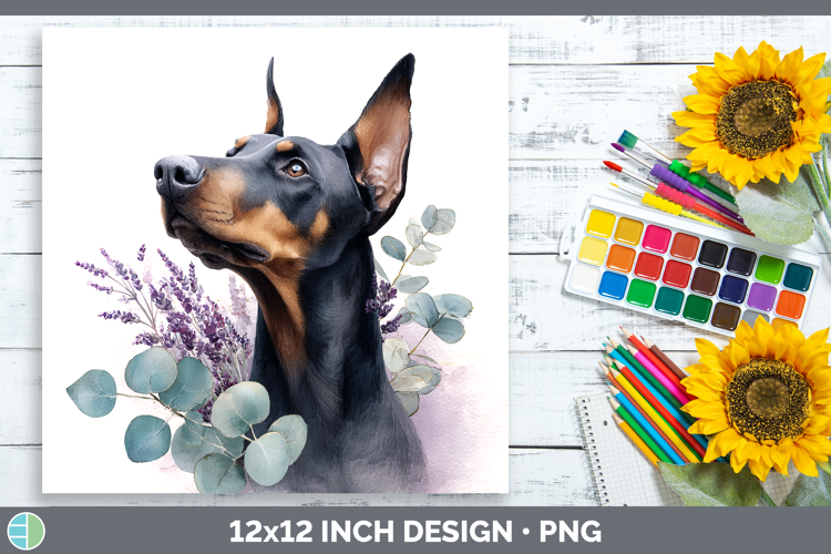 Doberman Pinscher Dogs 01 Lavender and Eucalyptus Paper Back