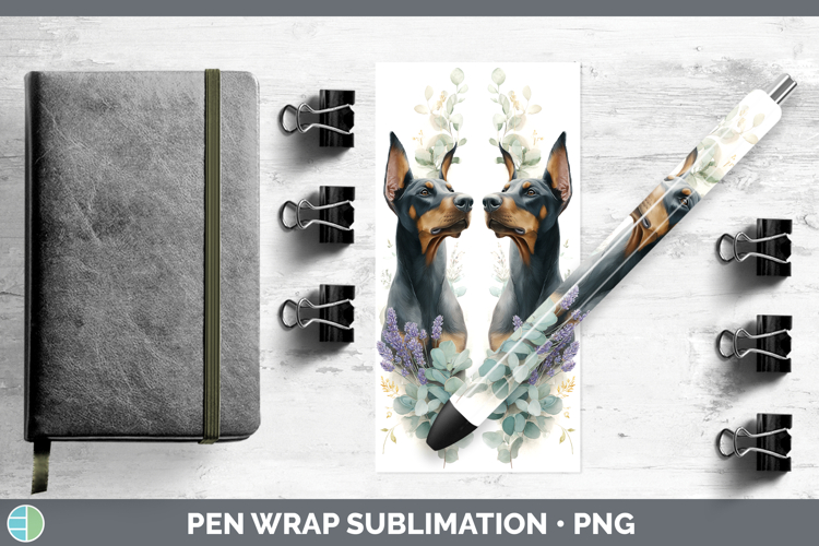 Doberman Pinscher Dogs 01 Lavender and Eucalyptus Pen Wrap S