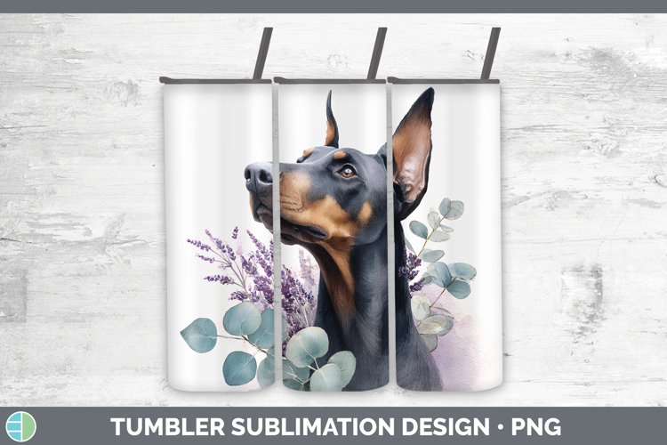 Doberman Pinscher Dogs 01 Lavender and Eucalyptus Tumbler Su
