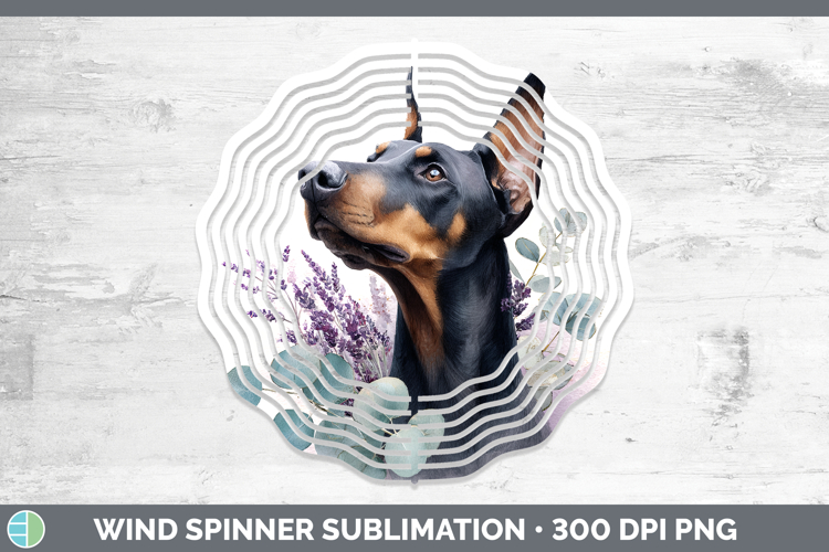 Doberman Pinscher Dogs 01 Lavender and Eucalyptus Wind Spinn