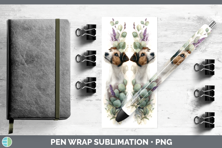 Fox Terrier Dogs 01 Lavender and Eucalyptus Pen Wrap Sublima