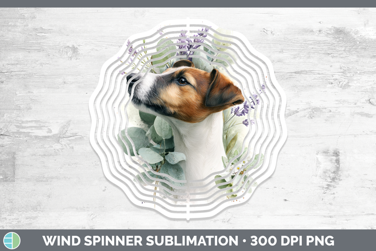 Fox Terrier Dogs 01 Lavender and Eucalyptus Wind Spinner Sub