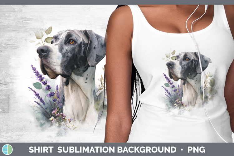Great Dane Dogs 01 Lavender and Eucalyptus Shirt Sublimation