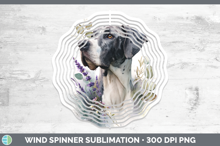 Great Dane Dogs 01 Lavender and Eucalyptus Wind Spinner Subl