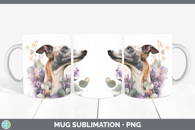 Greyhound Dogs 01 Lavender and Eucalyptus Mug Wrap Sublimati