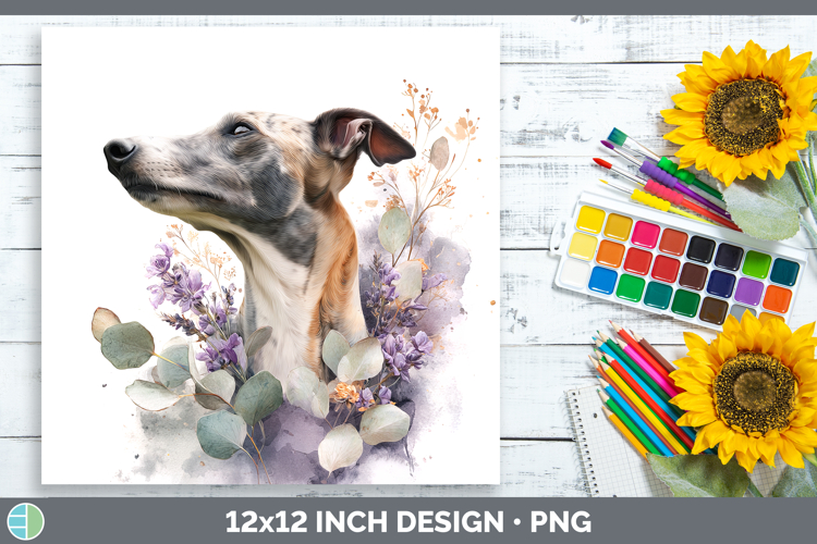 Greyhound Dogs 01 Lavender and Eucalyptus Paper Backgrounds