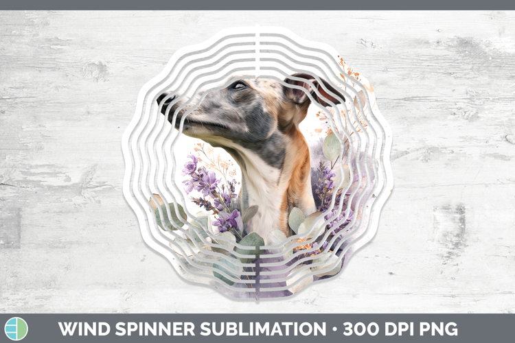 Greyhound Dogs 01 Lavender and Eucalyptus Wind Spinner Subli