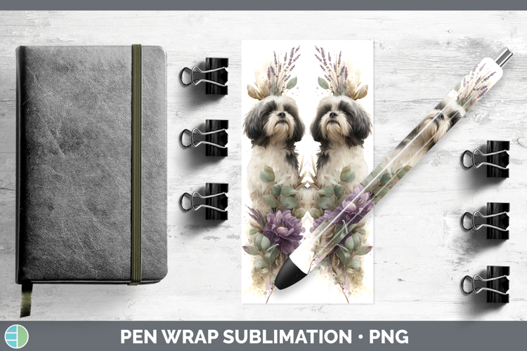 Lhasa Apso Dogs 01 Lavender and Eucalyptus Pen Wrap Sublimat