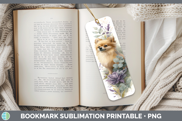 Pomeranian Dogs 01 Lavender and Eucalyptus Bookmark Sublimat