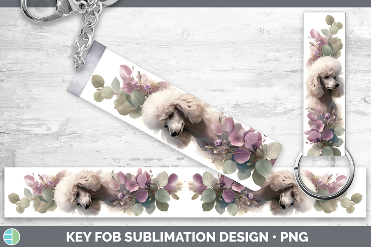 Poodle Dogs 01 Lavender and Eucalyptus Key Fob Sublimation D