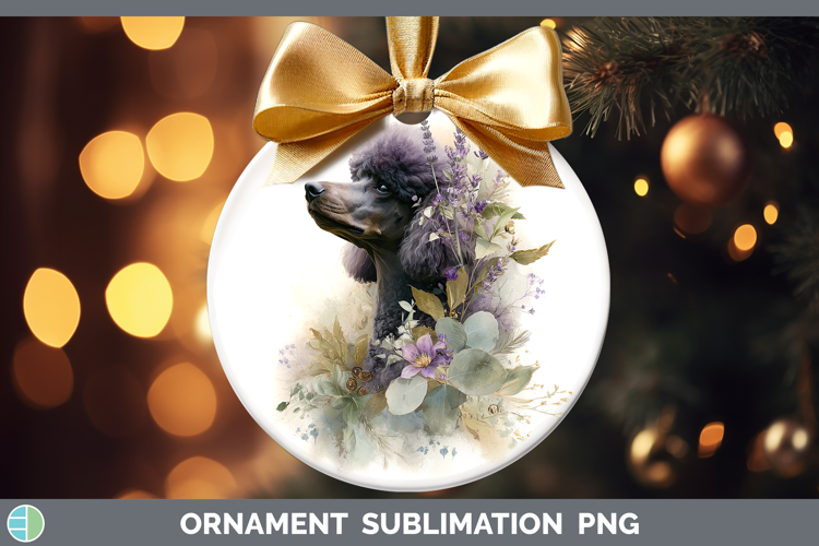 Poodle Dogs 01 Lavender and Eucalyptus Ornament Sublimation
