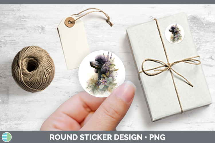 Poodle Dogs 01 Lavender and Eucalyptus Stickers Design