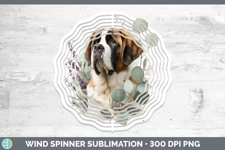 Saint Bernard Dogs 01 Lavender and Eucalyptus Wind Spinner S