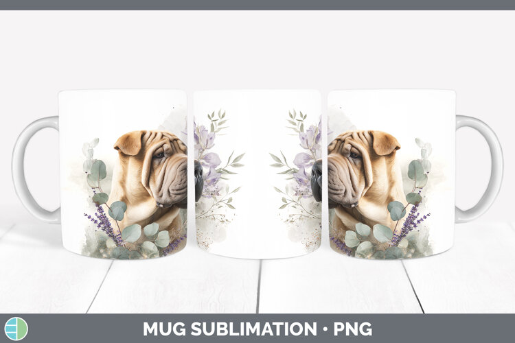 GorgeousDogs 01 Lavender and Eucalyptus Mug Wrap design.