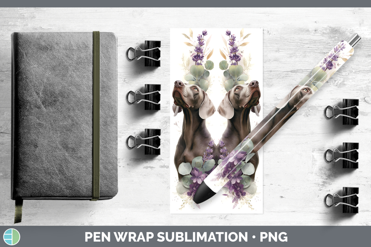 Weimaraner Dogs 01 Lavender and Eucalyptus Pen Wrap Sublimat