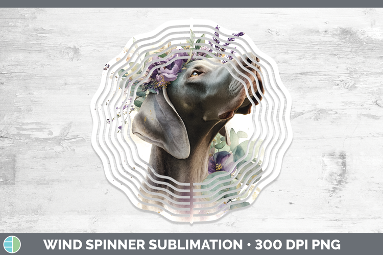 Weimaraner Dogs 01 Lavender and Eucalyptus Wind Spinner Subl