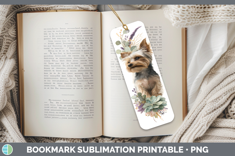 Yorkshire Terrier Dogs 01 Lavender and Eucalyptus Bookmark S
