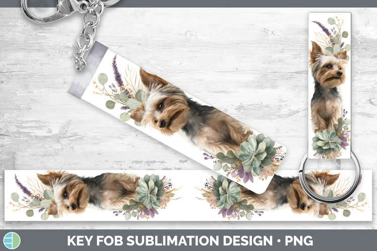 Yorkshire Terrier Dogs 01 Lavender and Eucalyptus Key Fob Su