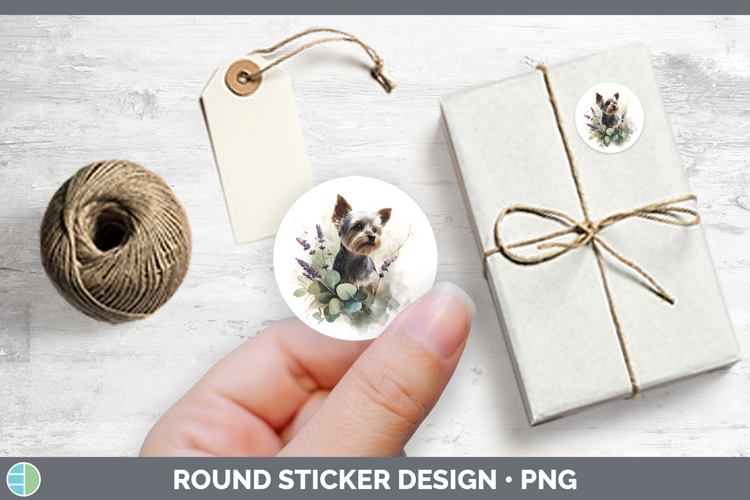 Yorkshire Terrier Dogs 01 Lavender and Eucalyptus Stickers D