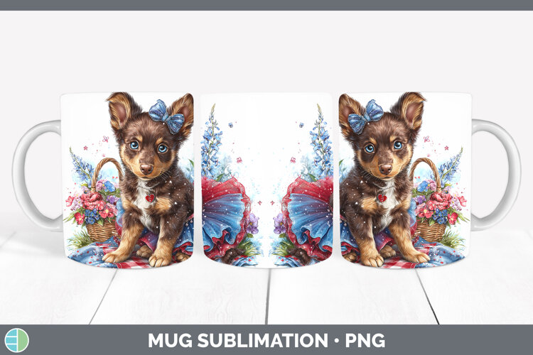 GorgeousDogs 01 Patriotic Mug Wrap design.