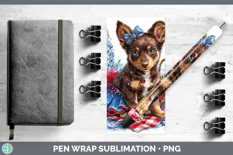 Dogs 01 Patriotic Australian Kelpie Pen Wrap Sublimation Pen