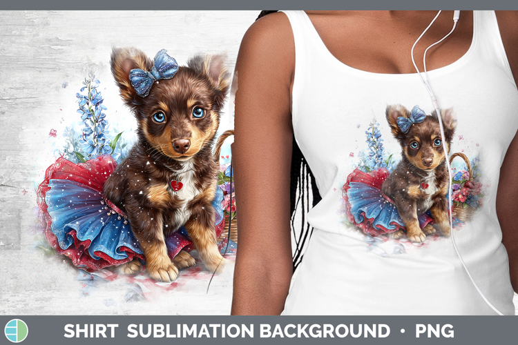 Dogs 01 Patriotic Australian Kelpie Shirt Sublimation Backgr