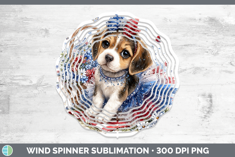 Dogs 01 Patriotic Beagle Wind Spinner Sublimation Spinner De
