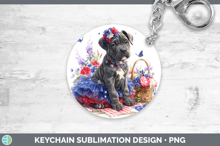GorgeousDogs 01 Patriotic Keychain design.