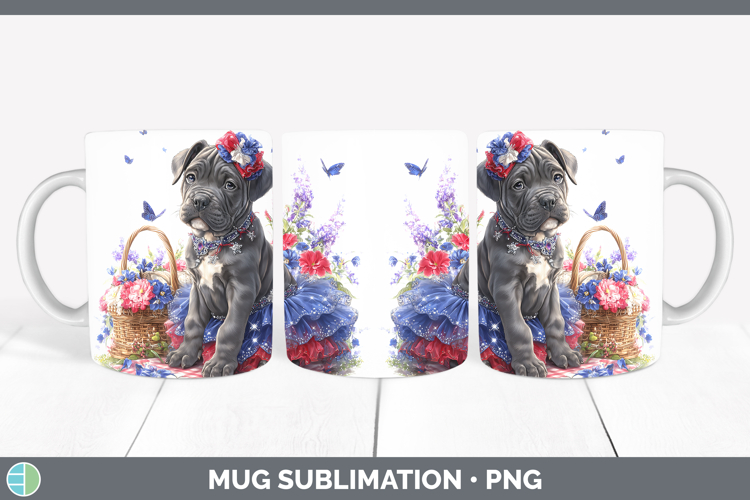 Dogs 01 Patriotic Cane Corso Mug Wrap Sublimation Coffee Cup