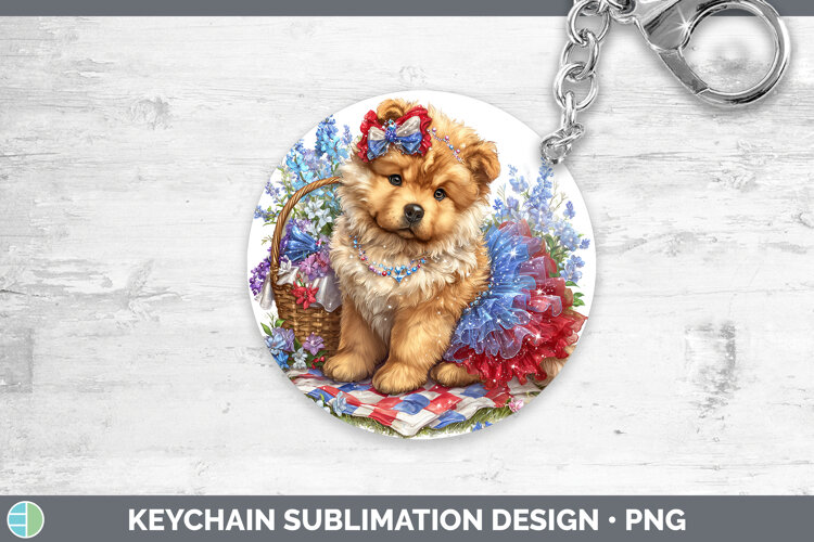 GorgeousDogs 01 Patriotic Keychain design.