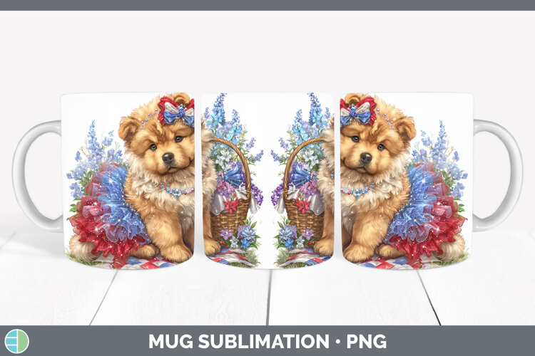 GorgeousDogs 01 Patriotic Mug Wrap design.