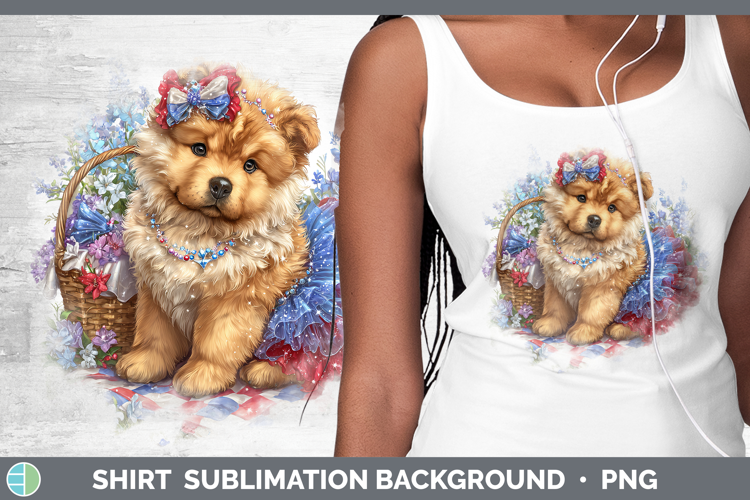 Dogs 01 Patriotic Chow Chow Shirt Sublimation Background Des