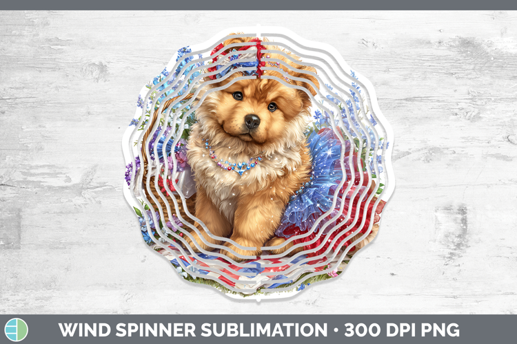 Dogs 01 Patriotic Chow Chow Wind Spinner Sublimation Spinner