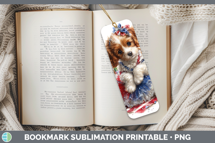 Dogs 01 Patriotic Cocker Spaniel Bookmark Sublimation Printa