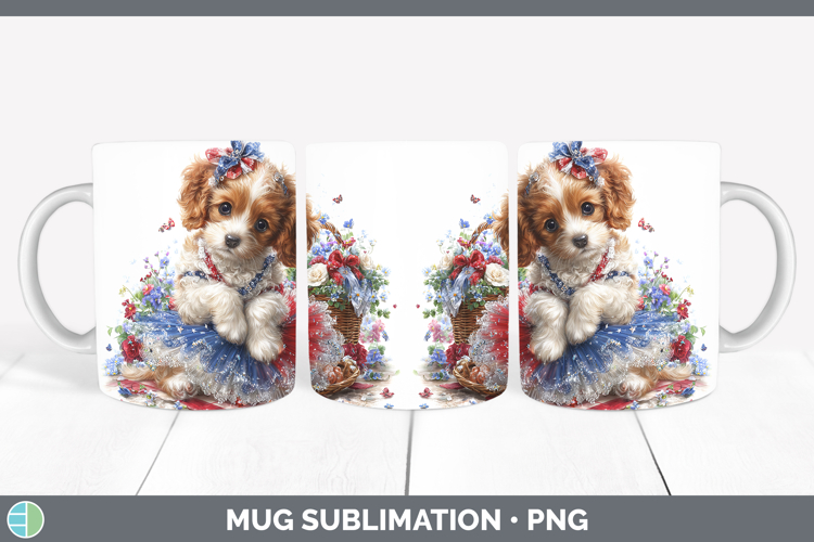 GorgeousDogs 01 Patriotic Mug Wrap design.