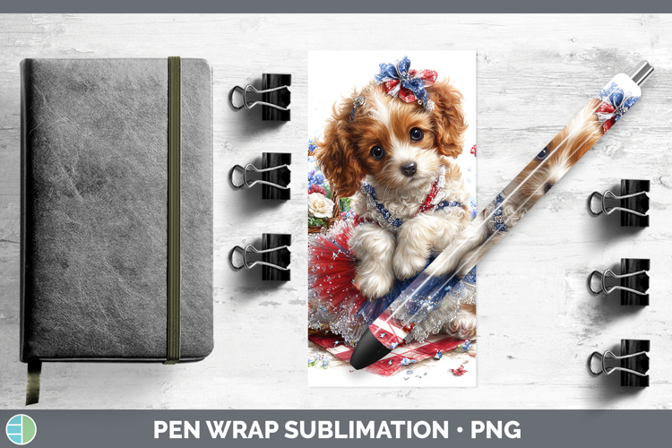 Dogs 01 Patriotic Cocker Spaniel Pen Wrap Sublimation Pen De