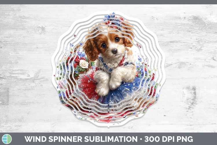 Dogs 01 Patriotic Cocker Spaniel Wind Spinner Sublimation Sp