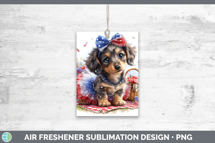 Dogs 01 Patriotic Dachshund Air Freshener Sublimation Car Fr