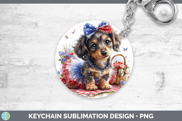 GorgeousDogs 01 Patriotic Keychain design.