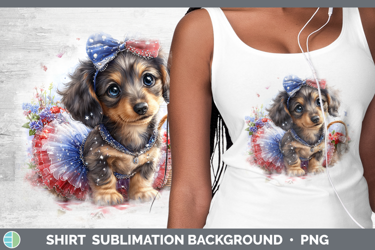Dogs 01 Patriotic Dachshund Shirt Sublimation Background Des