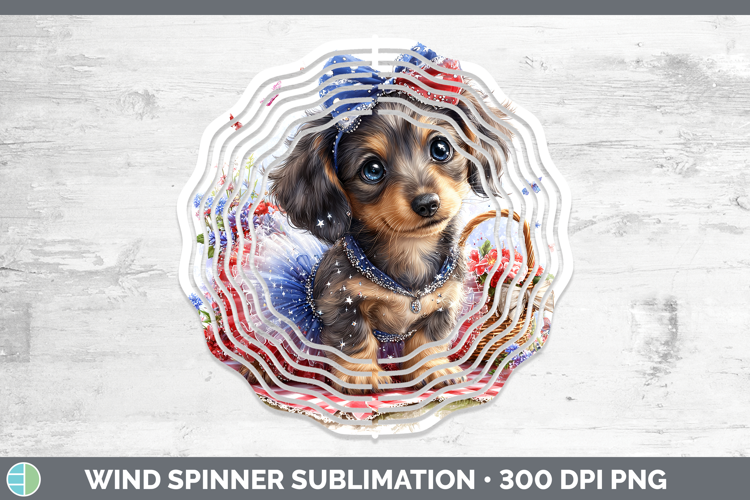 Dogs 01 Patriotic Dachshund Wind Spinner Sublimation Spinner