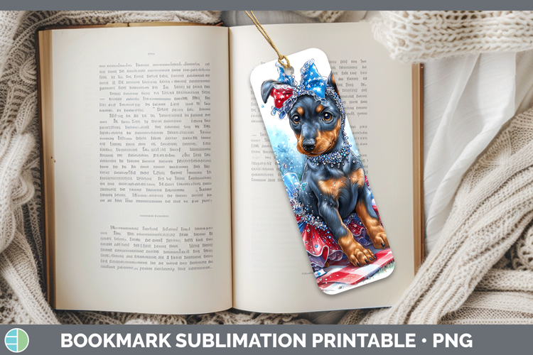 Dogs 01 Patriotic Doberman Pinscher Bookmark Sublimation Pri