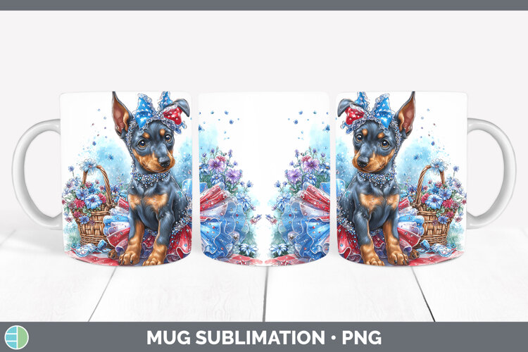 GorgeousDogs 01 Patriotic Mug Wrap design.