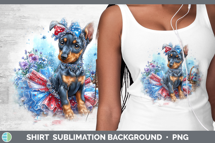 Dogs 01 Patriotic Doberman Pinscher Shirt Sublimation Backgr