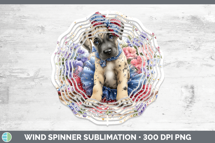 Dogs 01 Patriotic Great Dane Wind Spinner Sublimation Spinne