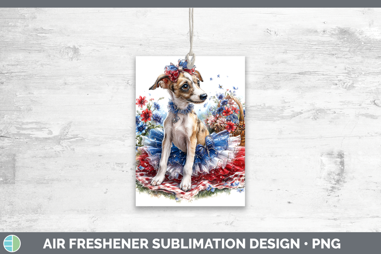Dogs 01 Patriotic Greyhound Air Freshener Sublimation Car Fr