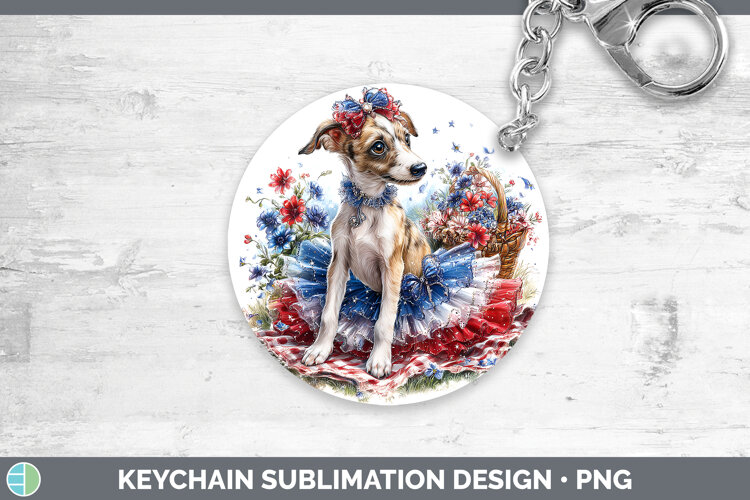 GorgeousDogs 01 Patriotic Keychain design.