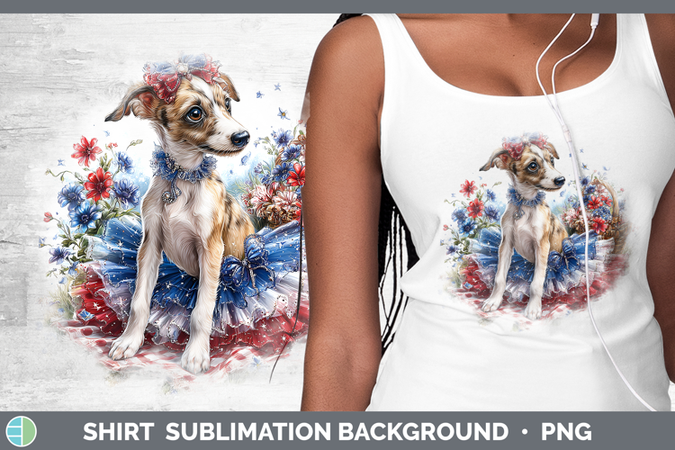 Dogs 01 Patriotic Greyhound Shirt Sublimation Background Des