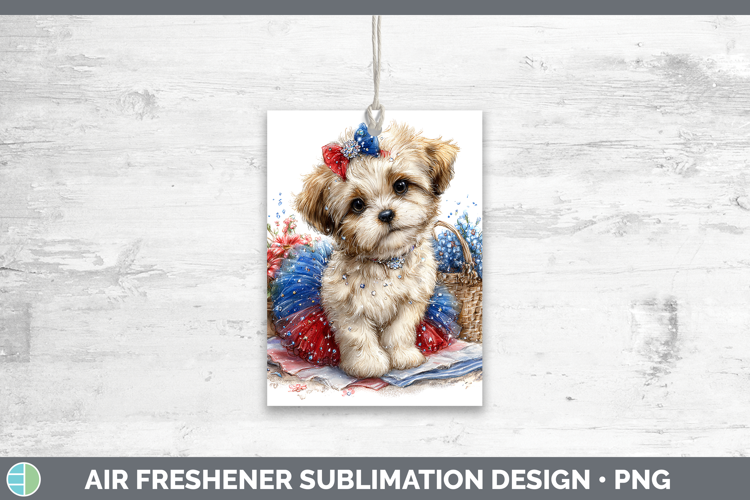 Dogs 01 Patriotic Lhasa Apso Air Freshener Sublimation Car F